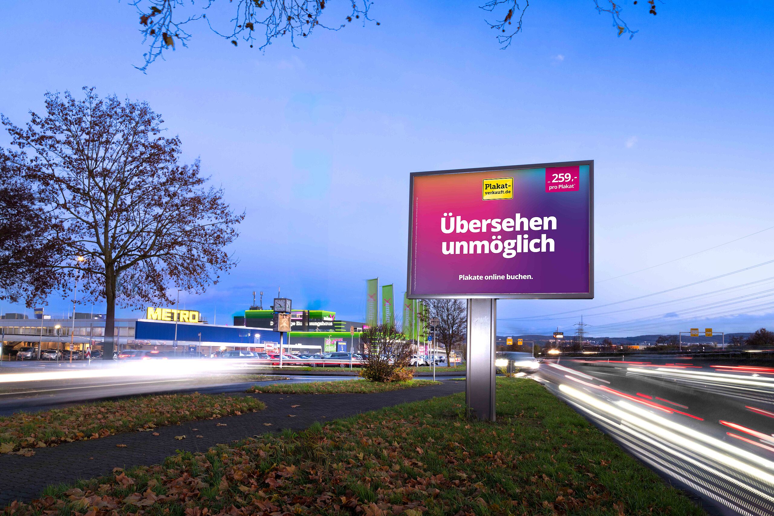 Großplakat - Kampagne "Übersehen unmöglich" 9 Quadratmeter Großplakat an Hauptverkehrsstraße