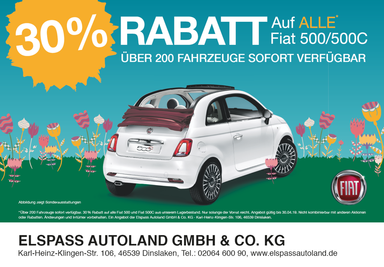 Plakatmotiv von Elspass Autoland Dinslaken – aufmerksamkeitsstarke Außenwerbung mit Plakat-verkauft.de.