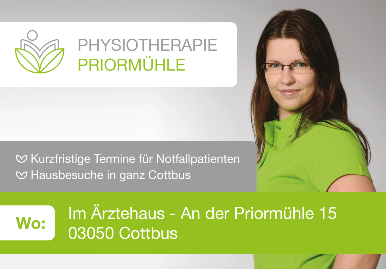 Großplakat der Physiotherapie-Praxis Priormühle, Referenzkunde von Plakat-verkauft.de