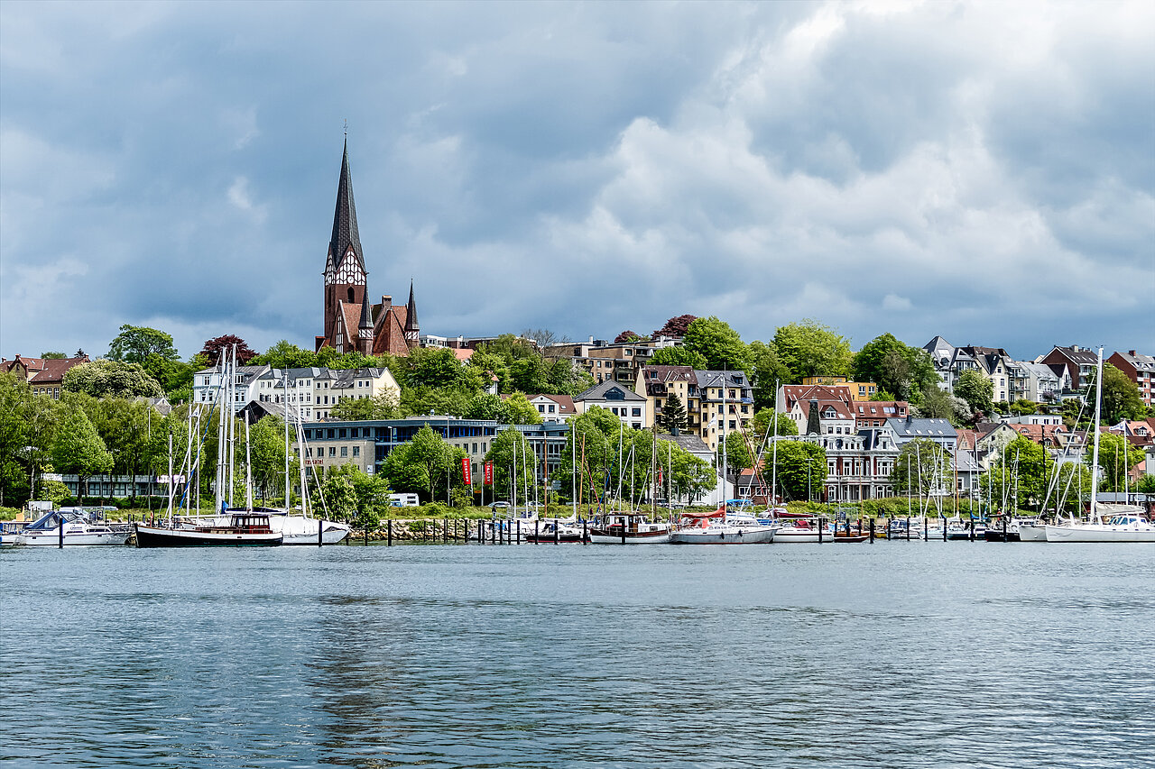 Weitsicht auf Flensburger Stadt - Plakate in Flensburg buchen