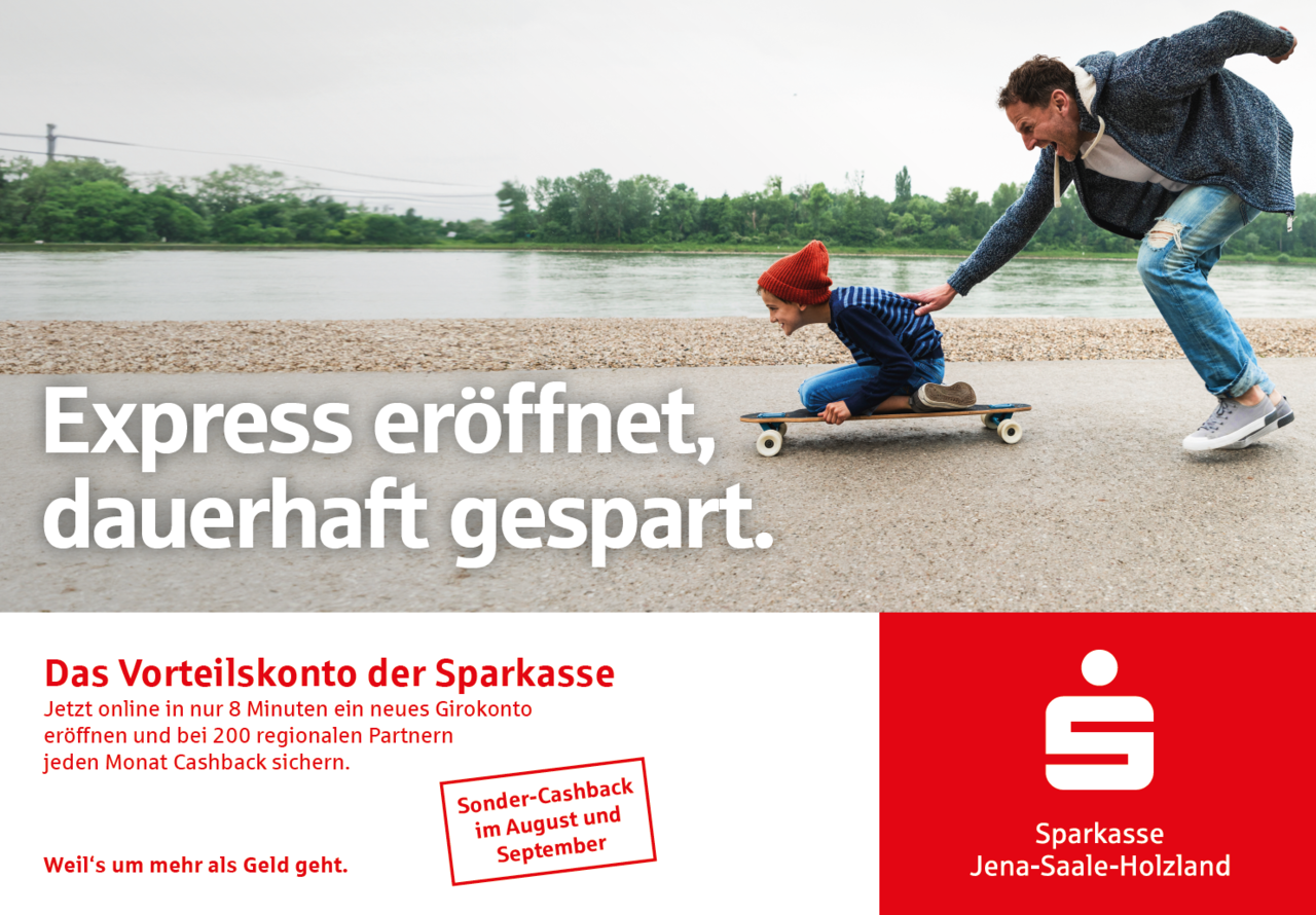 Plakatmotiv der Sparkasse Jena – wirkungsvolle Außenwerbung umgesetzt mit Plakat-verkauft.de.