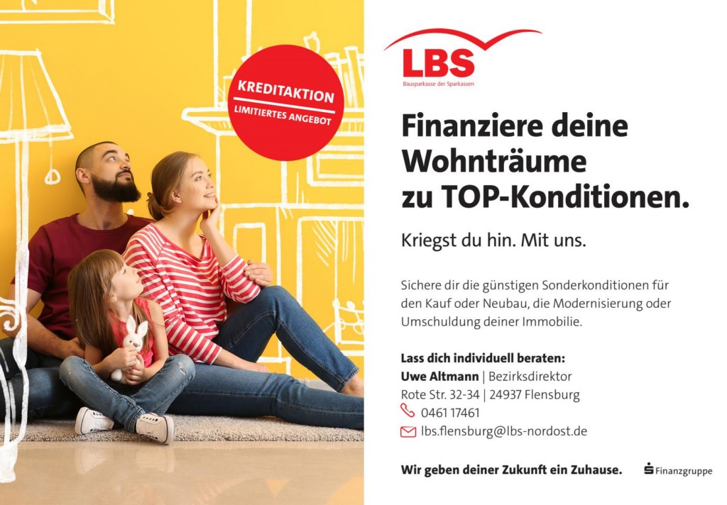 Plakatmotiv für Außenwerbung von der LBS Sparkasse Flensburg