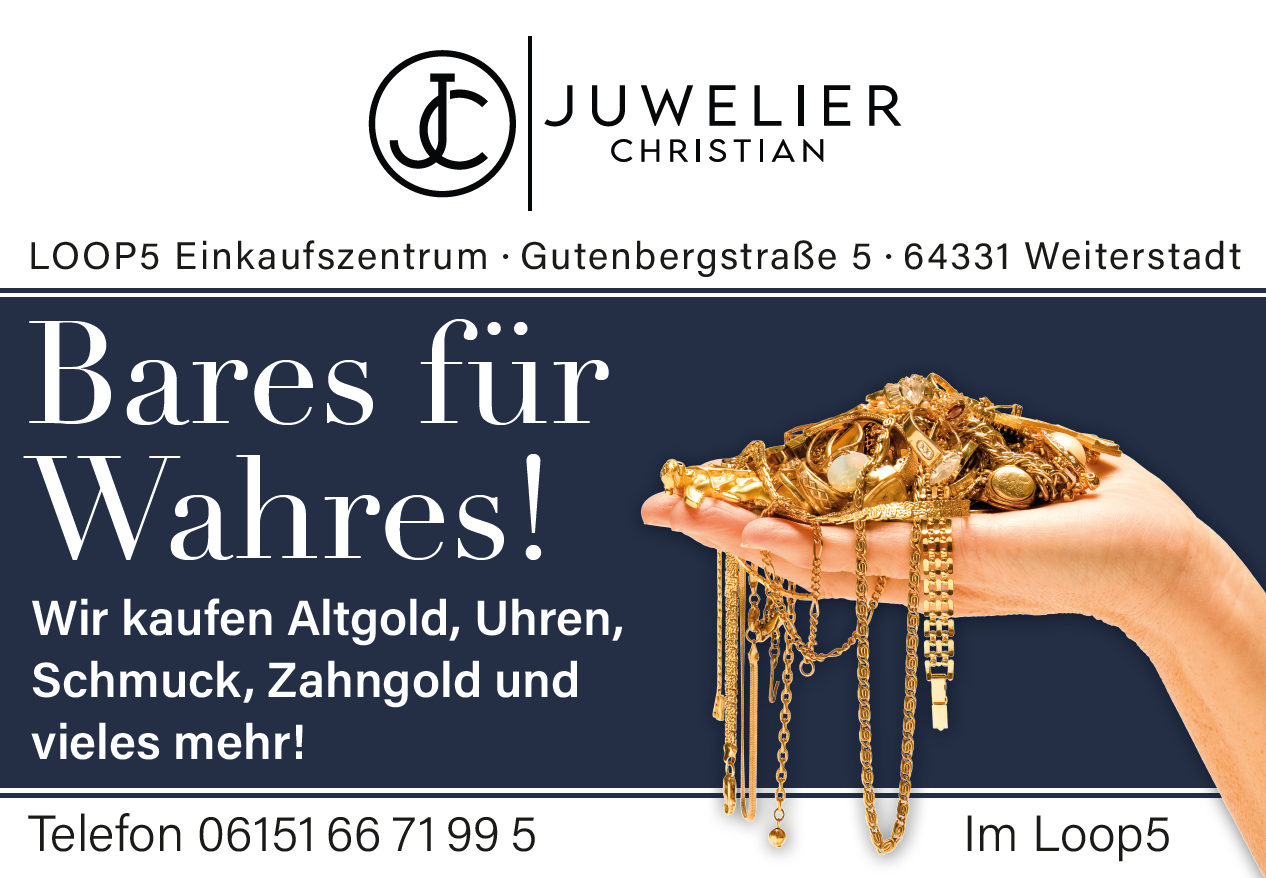 Plakatmotiv von Juwelier Christian aus Weiterstadt – aufmerksamkeitsstarke Außenwerbung über Plakat-verkauft.de.